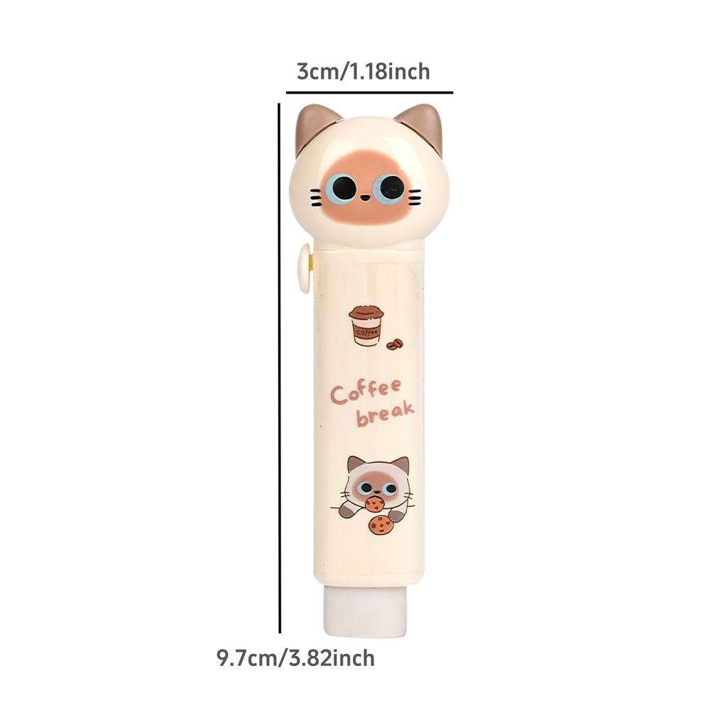 1/4pcs Cartoon Cat Town Eraser Mini Kitty Push Type Rubber Erasers for Pencil Cleaning Stationery School Student