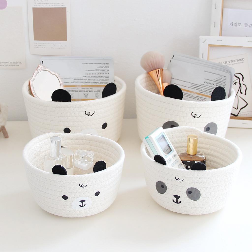 Multipurpose Folding Sturdy Cotton Rope Organizing Basket for Kids Room Bedroom Office Supplies Decoration Daily Use