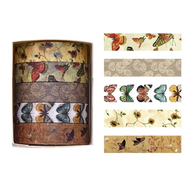 Retro Decorative Tape Forests Plant Print Washis Tape Masking Tape Hand Account Tape for Journaling Phone Scrapbooking