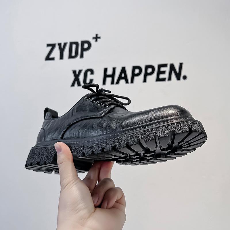 Dress Leather Shoes Men's 2024 New Business Casual Men's Shoes British Black Small Leather Shoes 5164-A