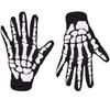 1 Pair Halloween Skeleton Gloves Night Luminous Cosplay Party Prop Unisex Scary Terrifying Fiver Fingers Halloween Party Ghost Gloves Skull Stockings
