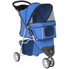 3 Wheel Pet Stroller for Small and Miniature Dogs, Blue