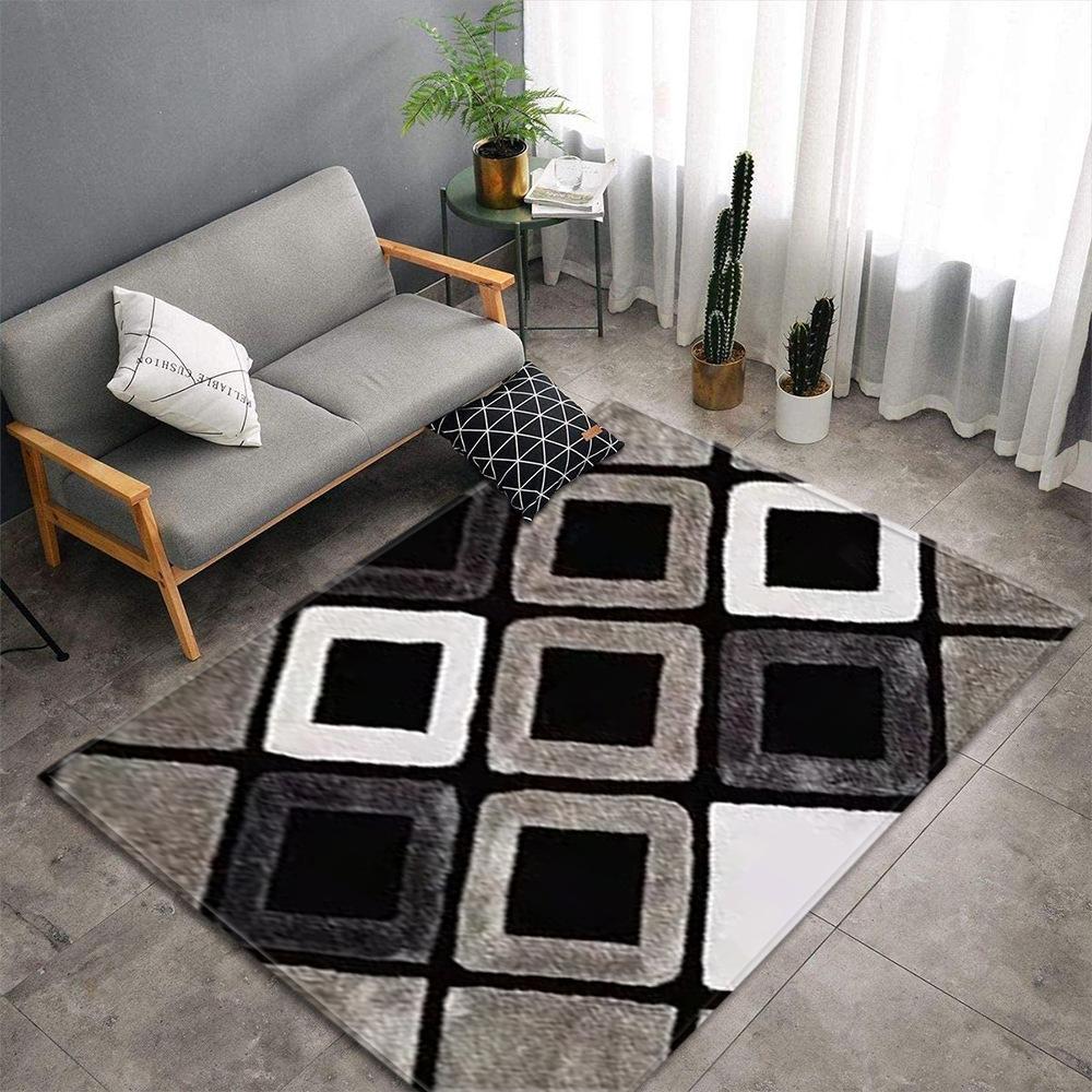 National Style Retro European Pattern Large Carpet Square Floor Mat Striped