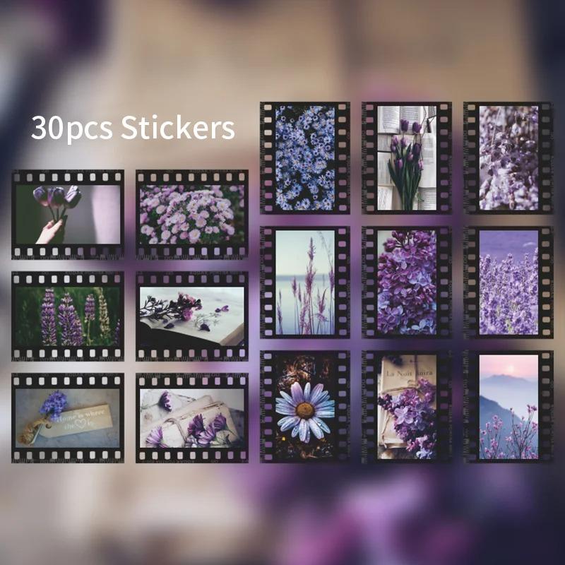 30 buc. PET INS Style Vintage Film Flori Scrapbooking Jurnal Etichete Decorative Autocolante Jurnal Papetarie Album Autocolante