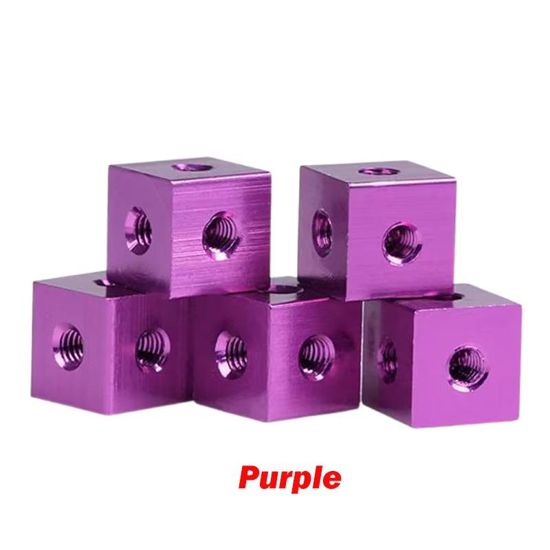 Aluminum Alloy Fixed Block Six-sided Nut M3 M4 M5 M6 M8 M10 Cube Nut Block Connector For Fixed Acrylic Sheet Accessories