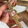 Korean Gentle Wind Powder Plate Steel Belt Workplace Women'S Watch, Literary And Retro Roman Numerals Square Quartz Watch, Versatile Model