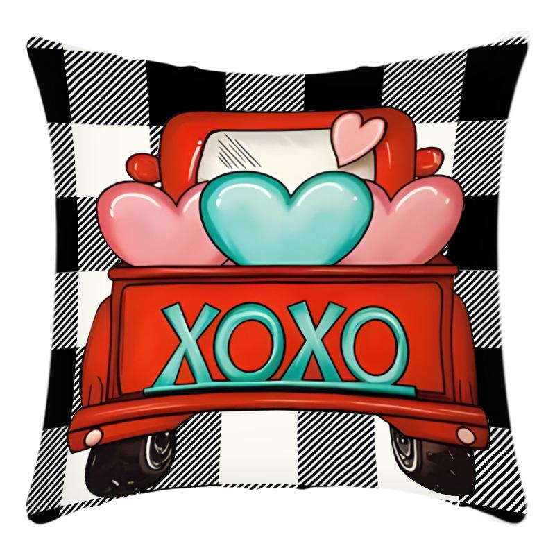 Linen Digital Printing Valentine's Day Cushion Cover Nordic Festival Home Sofa Office Cushion Love Cushion Cover