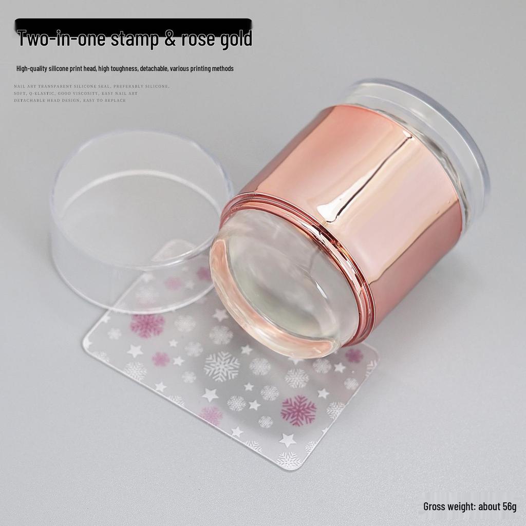 Large Silicone Nail Art Stamp with Lid - Single/Double Head French Design DIY Stamping Tools