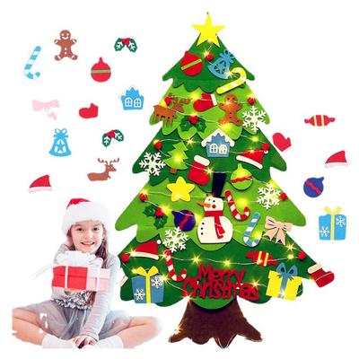 DIY Felt Christmas Tree Merry Christmas Decorations for Home New Year Xmas Tree Toddlers Busy Board Kids Montessori Toys