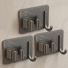 304 Stainless Steel Mop Holder Wall Mounted Adhesive Multi-Purpose Hooks Household Storage Organizer Rack Broom Hanger Stick