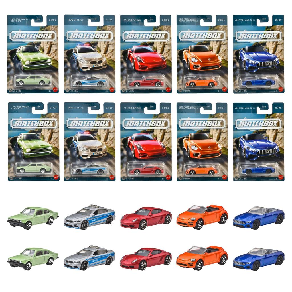 Matchbox Theme Assortment - German Vehicle Toys, Mini Cars, 10-Piece Box Set, Ages 3+, Multi-Purpose, 986G-GGF12