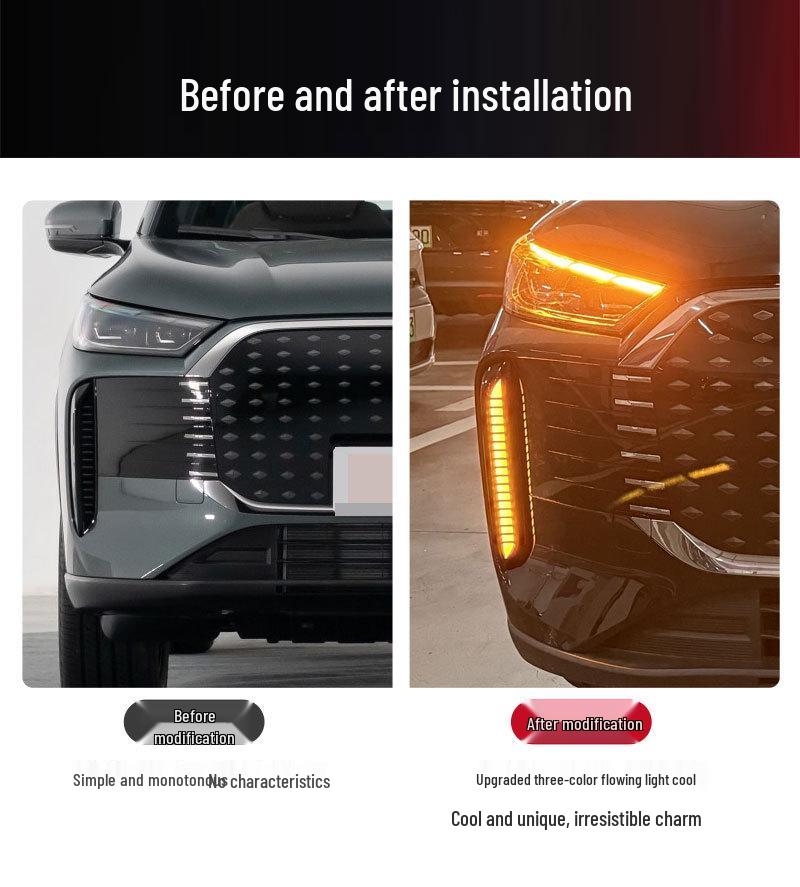 Chery Fengyun T8 LED Daytime Running & Turn Signal Lights for Front Bumper Modification