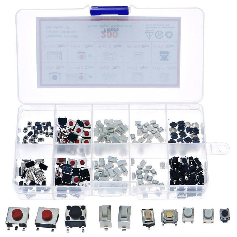 100/250pcs Tactile Push Button Switch 10 Types Remote Control Button Switches Microswitch Car Keypad Momentary Keys Buttons