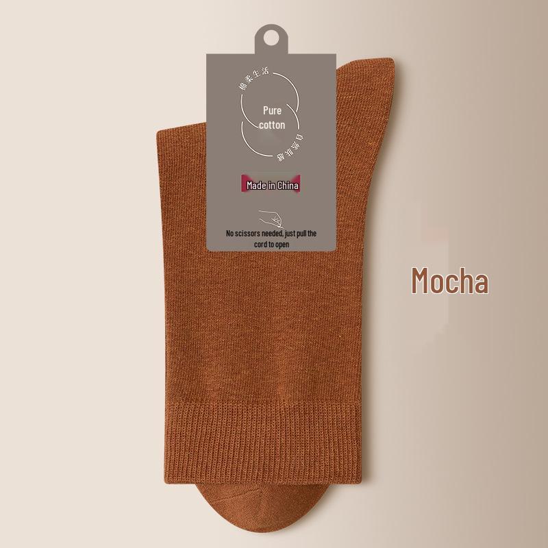 Svarta herrstrumpor i ren bomull till mitten av vaden - Varma, andningsbara och svettabsorberande för höst/vinter