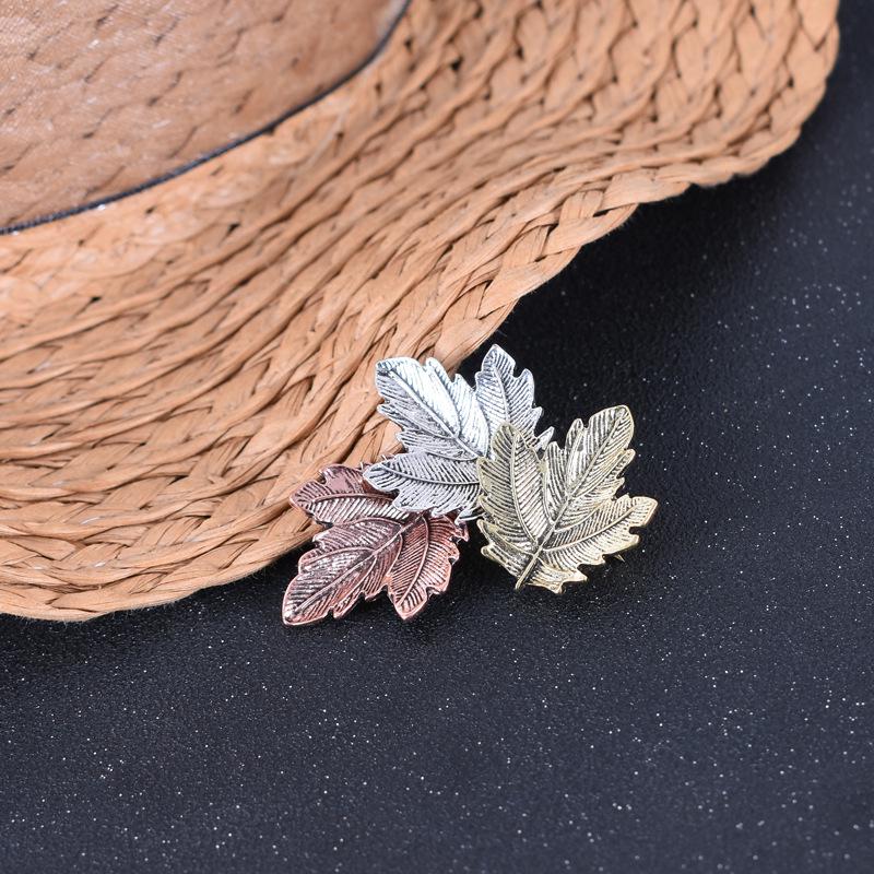 Suibian Retro Korean-Japanese Leaf Brooch: Trendy Street Style Fashion Accessory
