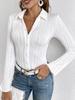 SCIONE New Solid Color Slim-fit Versatile Texture Women's T-shirt Fashion Pleated Elastic Long-sleeve Shirt Tops