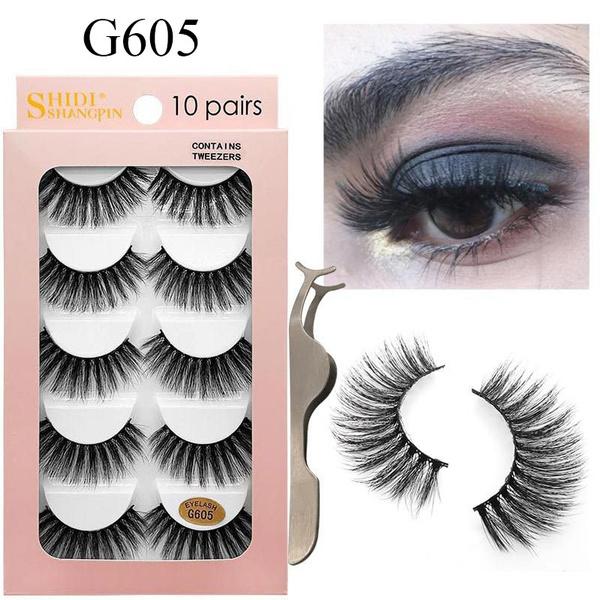 

10 пар/компл. норковые накладные ресницы, набор натуральных накладных ресниц, длинные макияжные многоразовые накладные ресницы для красоты