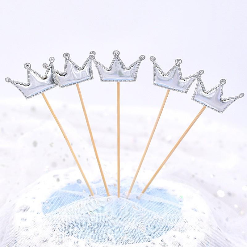 Peach Heart, Star, Snowflake, and Crown Cake Decoration Toppers for Birthdays