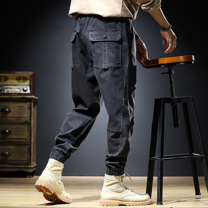 Loose Splicing Casual Pants, Bound Feet, Fashionable Men's Clothes, Harun Pants, Casual Cargo Pants, Fashionable Men's Pants