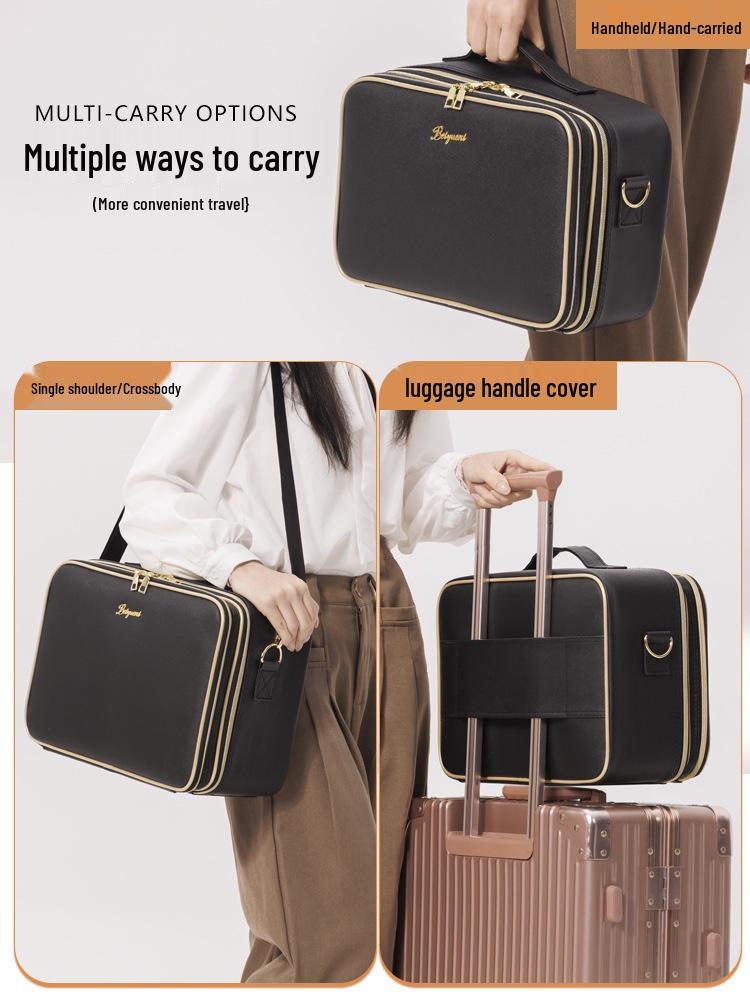 Elegancka kosmetyczka z haftem: Lekki, Duża pojemność, Profesjonalne przechowywanie dla artystów