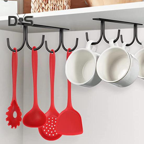 2 Stück Becherhalter, einfache Installation unter dem Schrank, Becherhaken, platzsparende Becher-Aufhängehaken für die Küche zu Hause