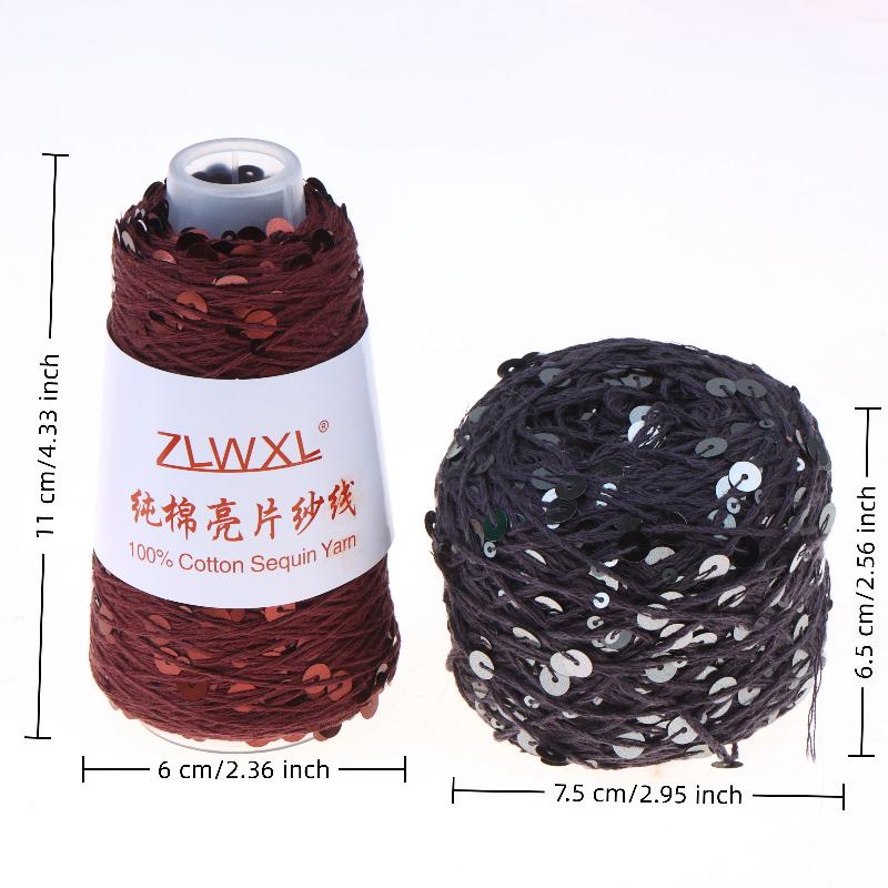 Sequin Cotton Yarn 50g Ball Glitter Thread for DIY Handmade Clothing Accessories Knitting Material Craft