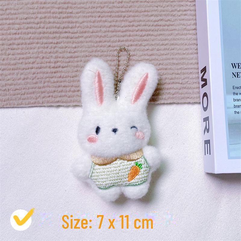 Entzückende Kaninchen-Plüschpuppe: Weich, Niedlich, Ganzkörper-Hasenmädchen Herz-Tasche Brosche Accessoire.