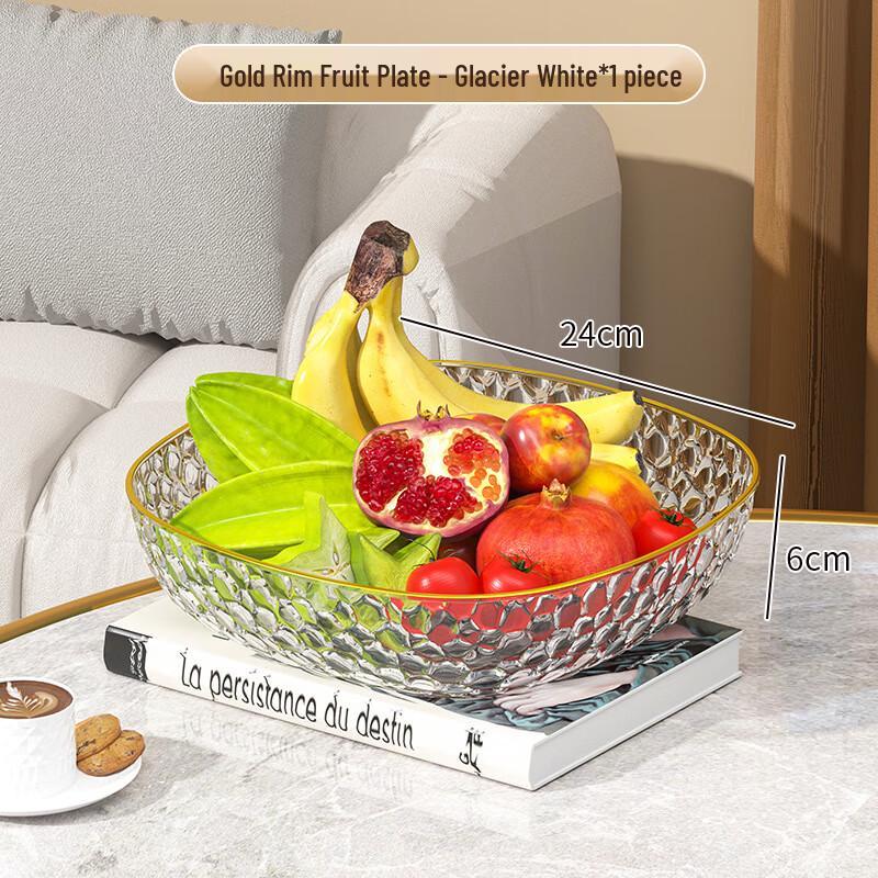 ZISIZ Gold-Rimmed Glass Serving Plates