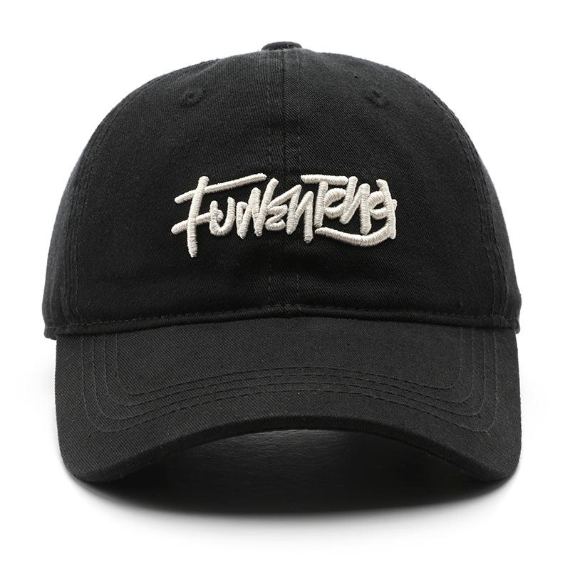 Hat, washed cotton, letter embroidery, baseball cap, outdoor sports, unisex, sun protection