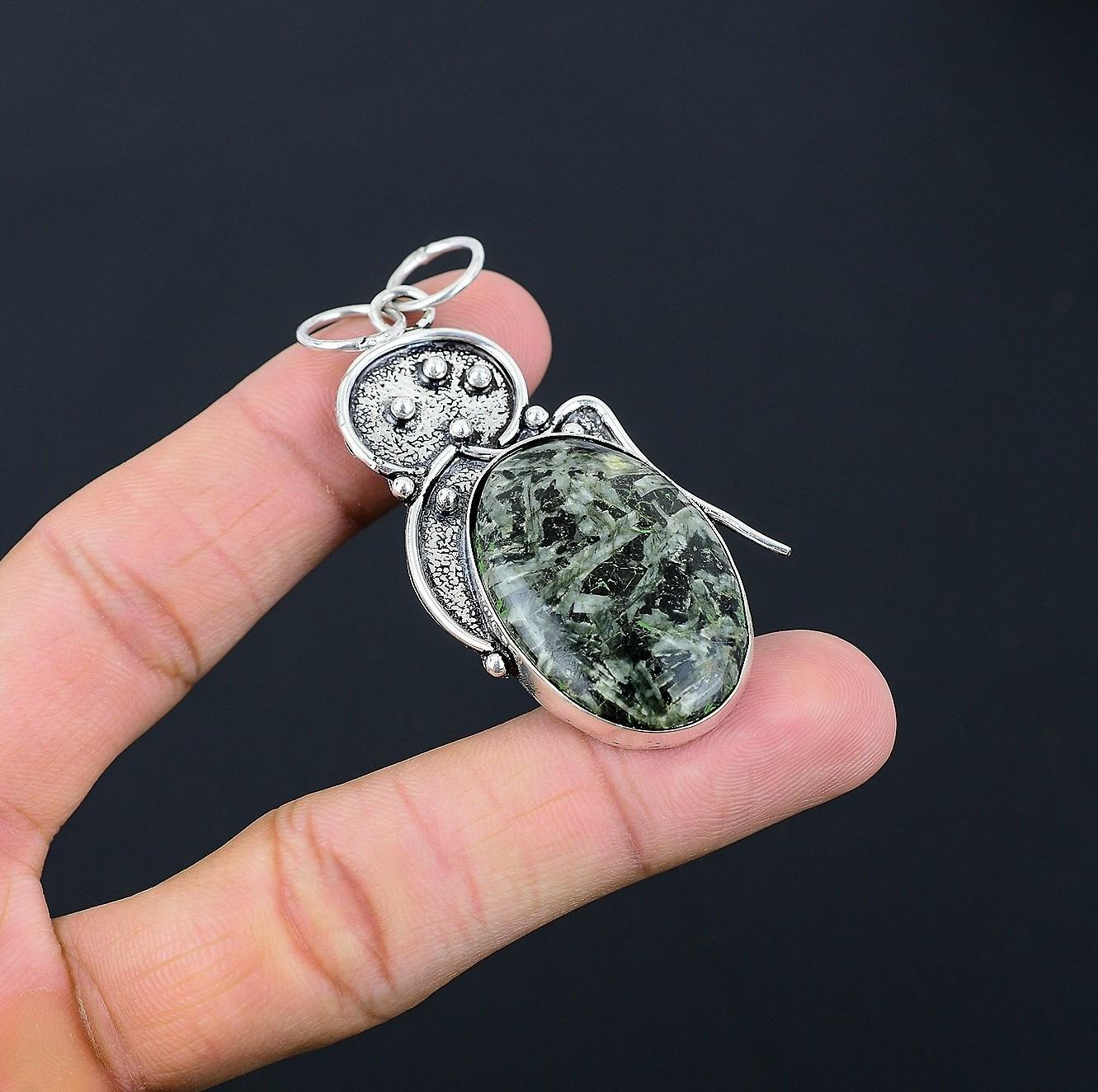 Wedding Gift For Her 925 Sterling Silver Natural Stargalaxy Gemstone Pendant