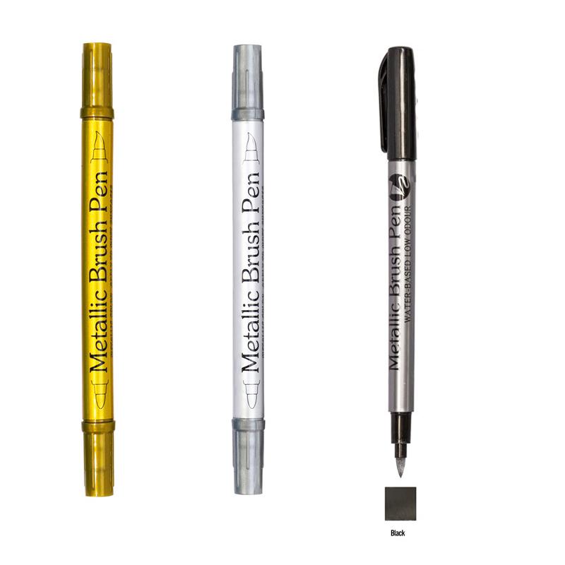 Color Metallic Markers Pen Paint Pens for Black Paper Glass Rock Painting Halloween Pumpkin Scrapbook Album
