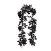 Black Artificial Rose Vines 175cm Halloween Garland Halloween Rose Leaf Vines  Table Centerpiece