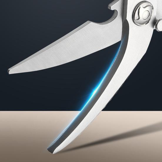 Heavy-Duty Kitchen Shears, Stainless Steel Poultry Scissors for Chicken Fish Ribs, 6-in-1 Tool with Bottle Opener, Fish Scale Scraper Nut Cracker