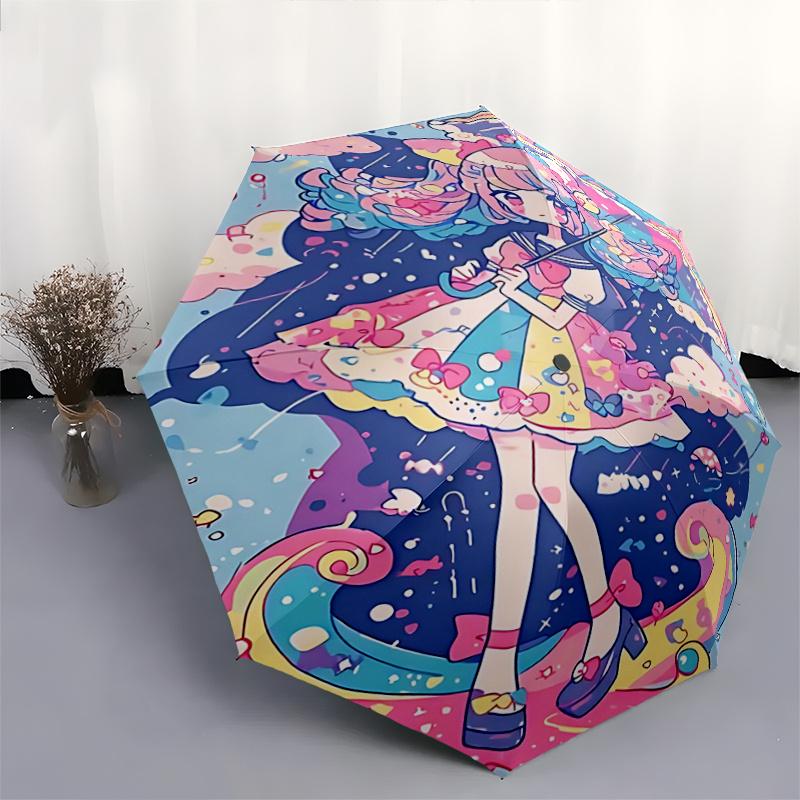1pc Bowknot Umbrella Automatic Opening Folding Design, Outdoor Festival Gift for Fans and Travelers.R022