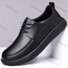 Men's Casual Leather Shoes 2026 Spring Autumn New Fashion Lace Up Soft Sole Loafers Comfortable Outdoor Height Increase Flats