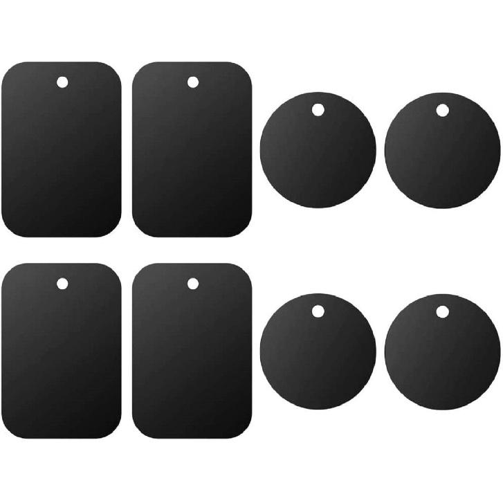 DSTELIN Universal Metal Plate 8 Pack for Magnetic Phone Car Mount Holder Cradle with Adhesive (Compatible with Magnetic Mounts) - 4 Rectangle and 4