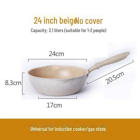 Maifan Stone Non-Stick Frying Pan: Volcanic Rock, Induction & Gas Compatible, Heightened Design, Small Household Cookware.