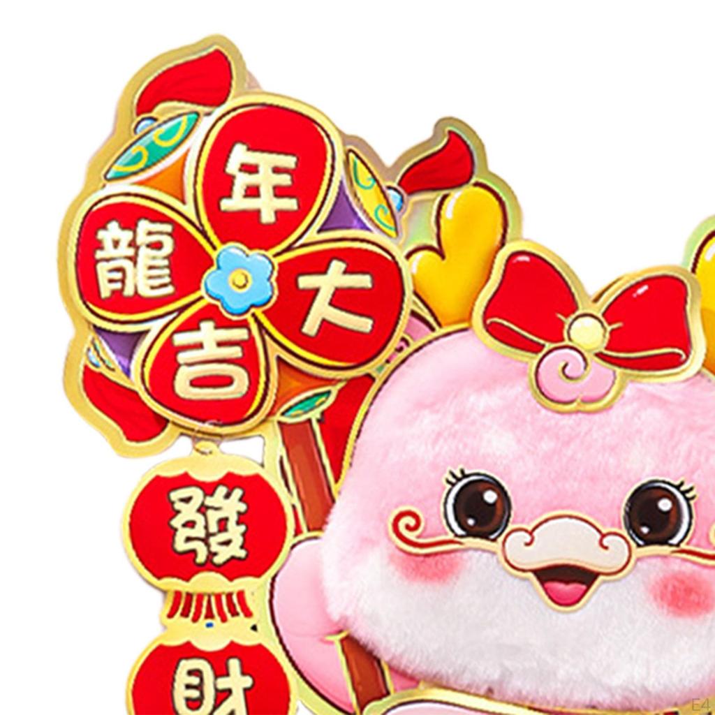 2 Pieces Year Door Stickers Dragon Wall Decals Chinese Decoration for Home Bedroom