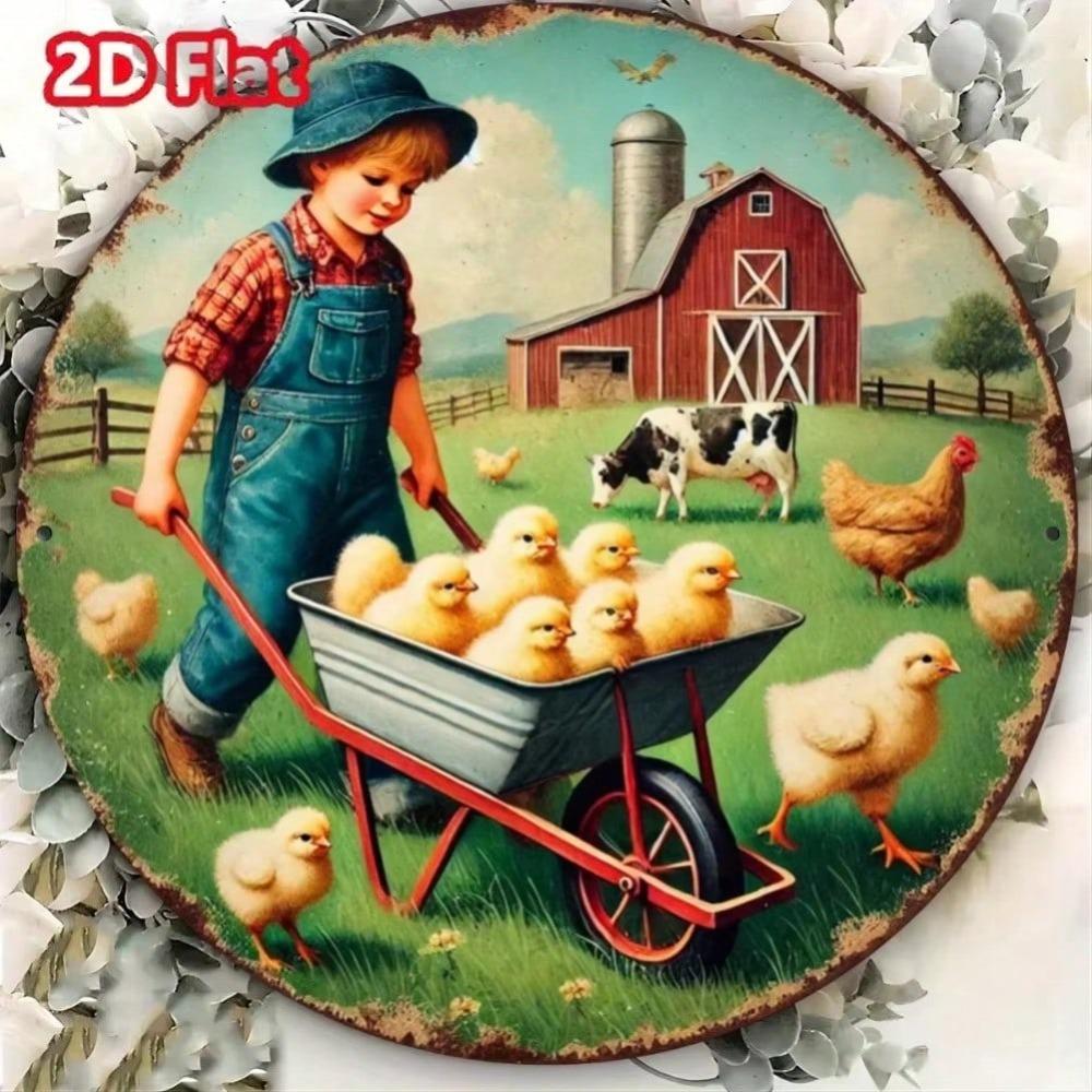 Vintage Chick Farmhouse Metal Wall Art Weatherproof Home Decor