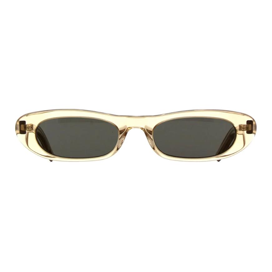 Saint Laurent Logo Design Acetate Irregular Shape Sunglasses Unisex Sunglasses Beige SL557SHADE004