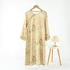 Women's Long-sleeved Chinese National Style Cotton Nightgowns for Women Spring / Summer Thin Bamboo Cotton Double-layer Gauze Nightdress