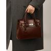 Vintage-Tragetasche mit Schloss, Damen-Schultertasche