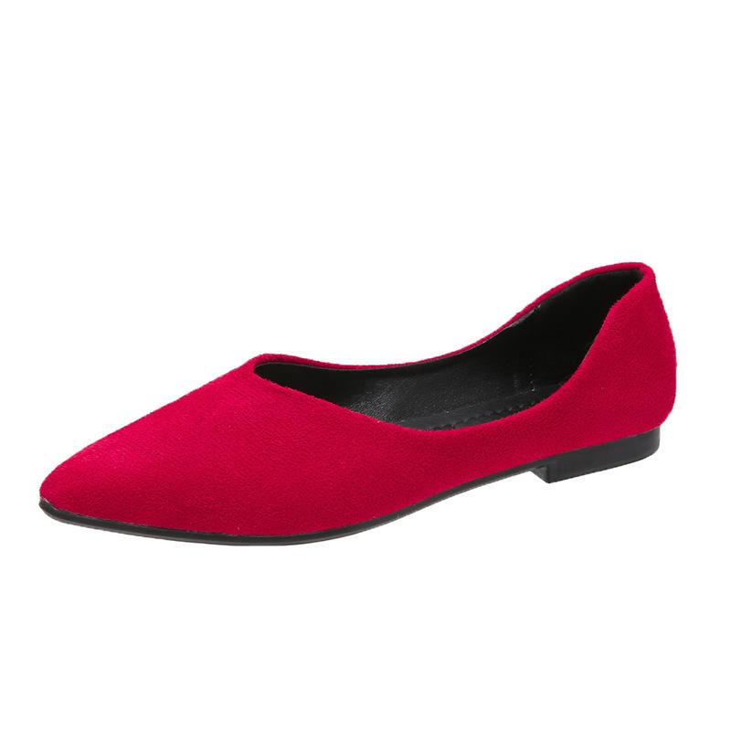 Scarpe Basse da Donna a Punta Mocassini Slip-On in Pelle Scamosciata Scarpe Piatte Comode Ballerine Morbide Scarpe Eleganti da Ufficio Disponibili in Taglie Forti