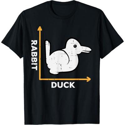 Hase Ente Grafik Lustige Optische Visuelle Illusion Herren Damen Kinder T-Shirt