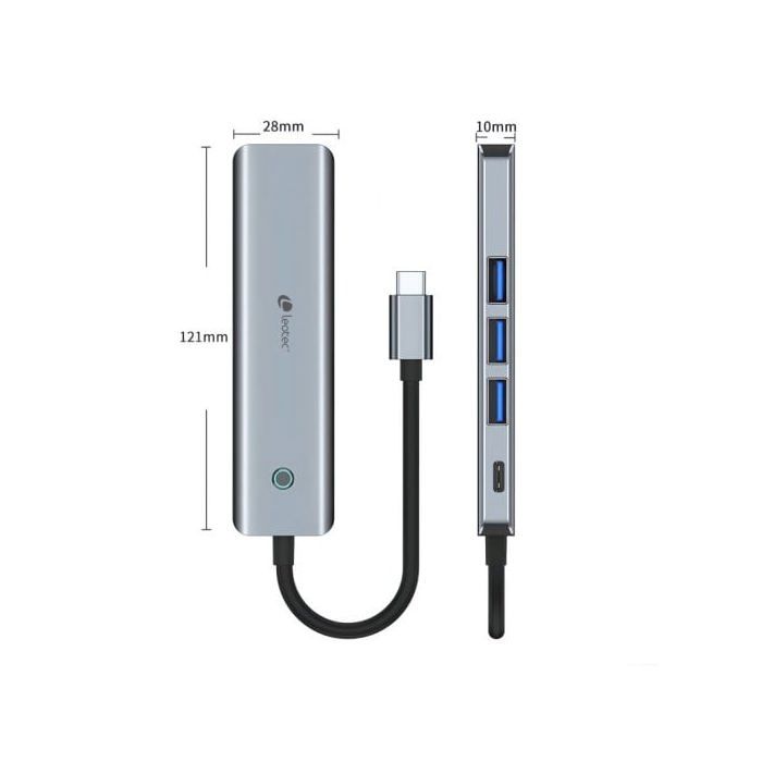 Station D'accueil - Leotec - 6-en-1 - Aluminium - HDMI 4K - Charge Dynamique PD 100W
