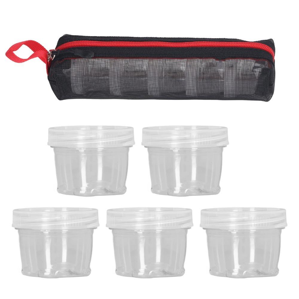 Durable PET Camping Spice Box Reusable 40ml Portable Seasoning Holders With Lids Travel Spice Kits Picnic чёрный