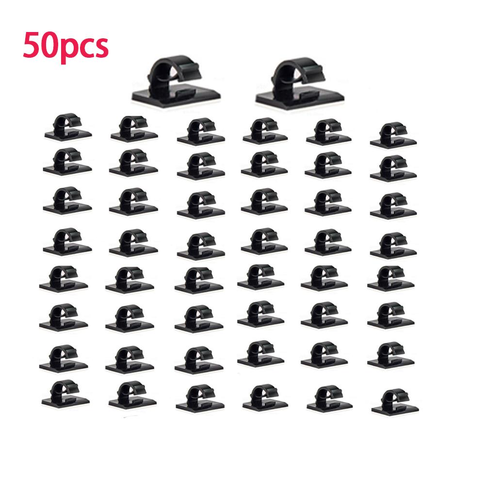 35/50pcs Adhesive Cable Clips Wire Clips Cable Wire Management Wire Cable Holder Clamps Cable Tie Holder For Car Office And Home