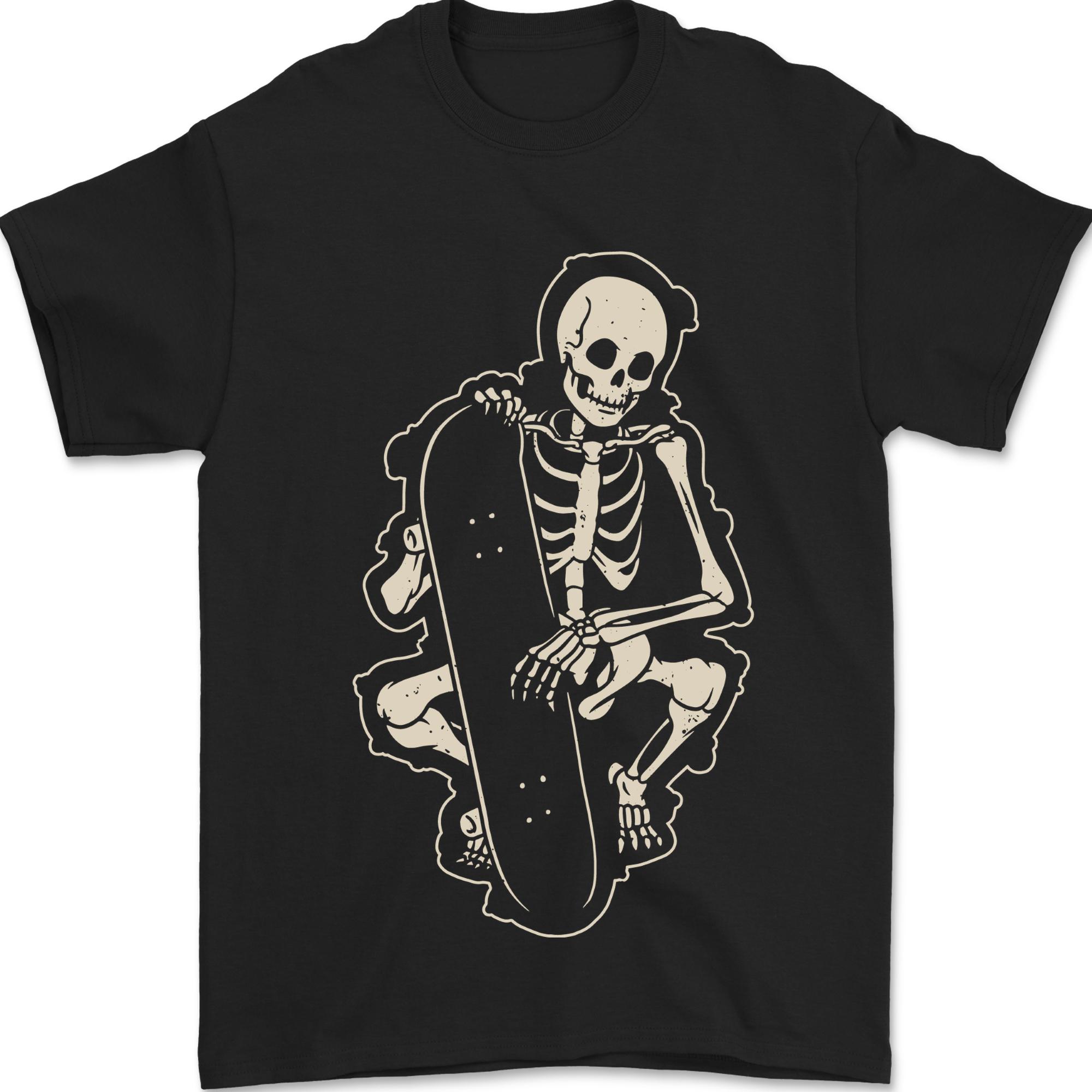 Skater Skeleton Skateboard Skateboarding Unisexs TShirt 100 Cotton S