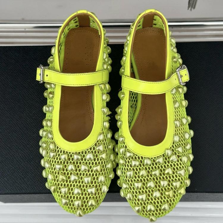 

New versatile leather round head bead ma Mary Jane single shoes women s flat comfortable ballet dancing shoes 40 белый