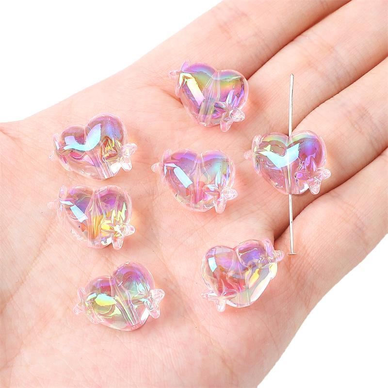 5/10 bucăți margele acrilice, mărgele de dragoste cu stea colorate pentru bricolaj, colier, brățară, cercei, bijuterii